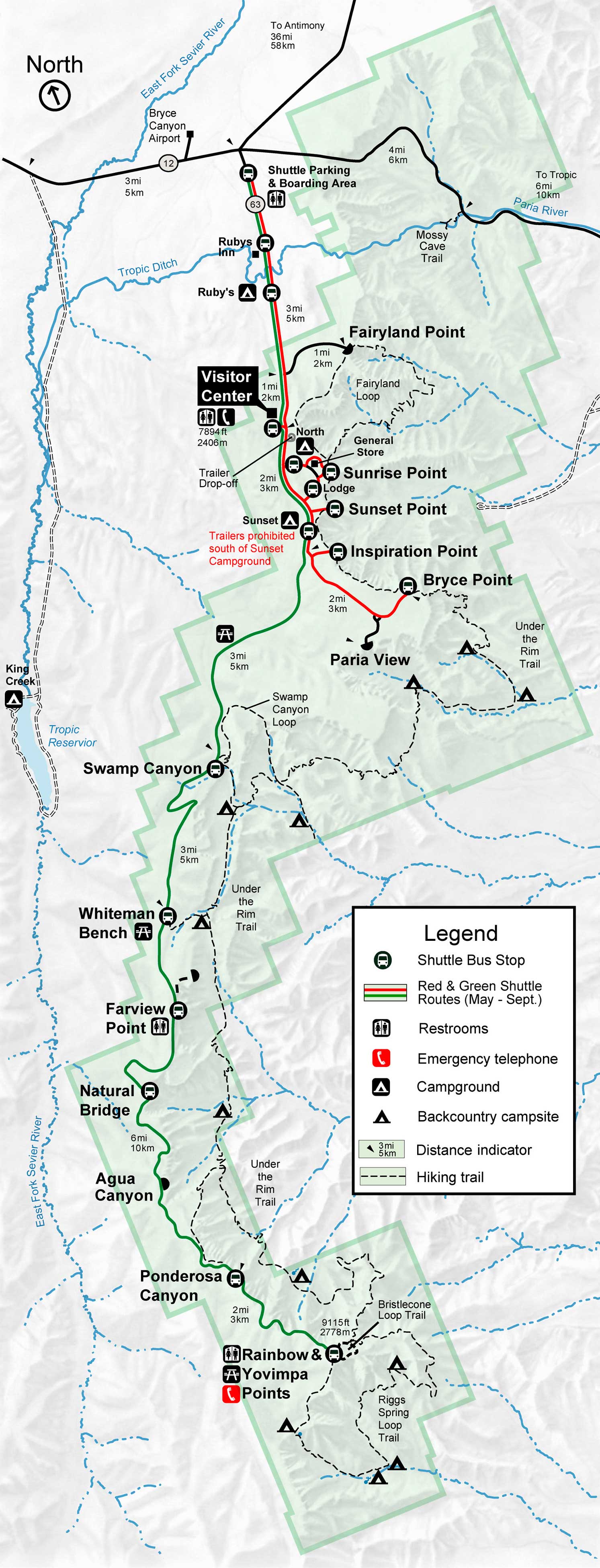 Mapa de Bryce Canyon