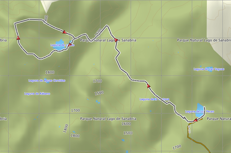 Parque Natural del Lago de Sanabria Mapa de la ruta