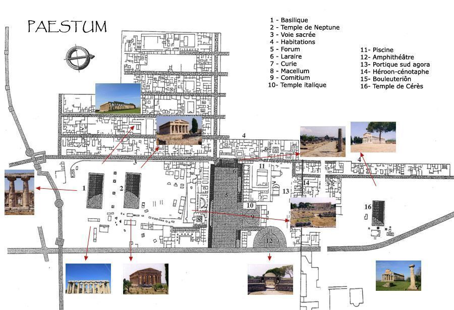 Paestum Mapa de Paestum