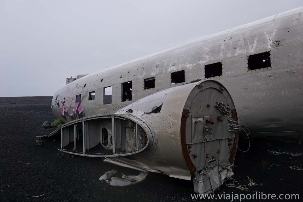 avión estrellado en Islandia DC-3