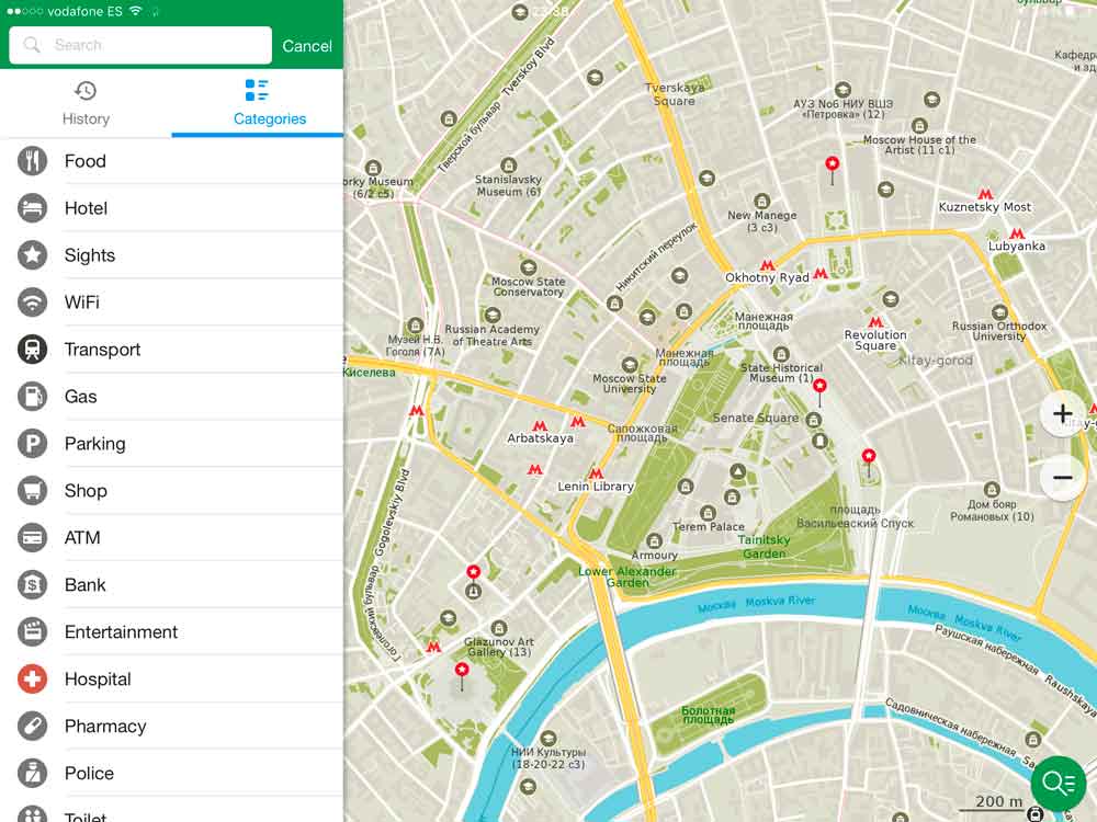 Maps Me con nuestros waypoints de Moscú