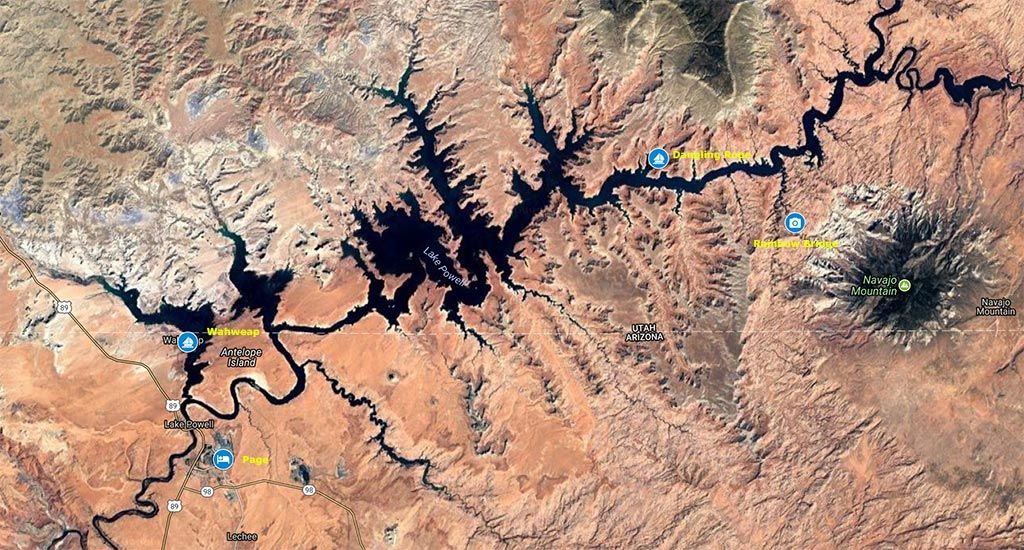 Mapa Lago Powell Mapa Lago Powell