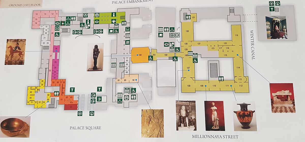 Mapa del Hermitage - Planta baja Mapa del Hermitage - Planta baja