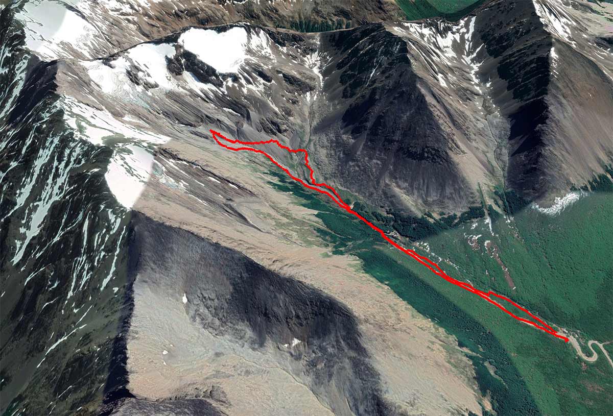 Ruta glaciar Martial Ruta glaciar Martial