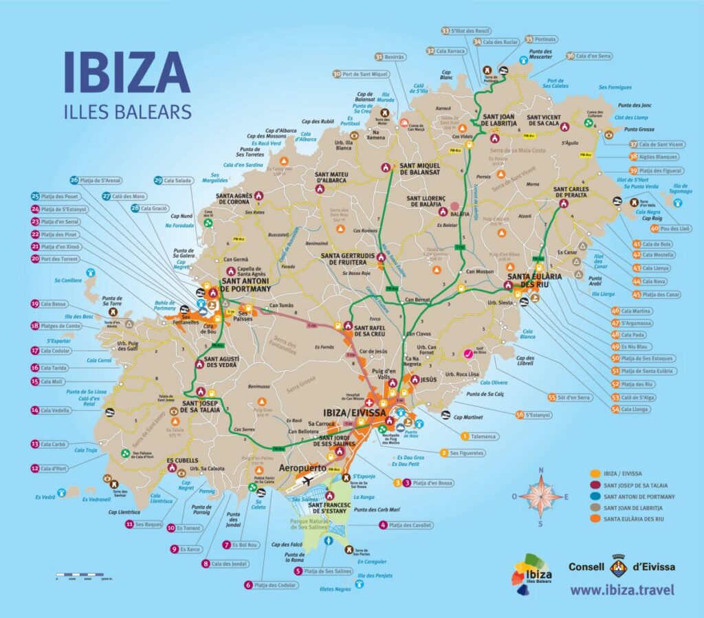 Mapa de Ibiza