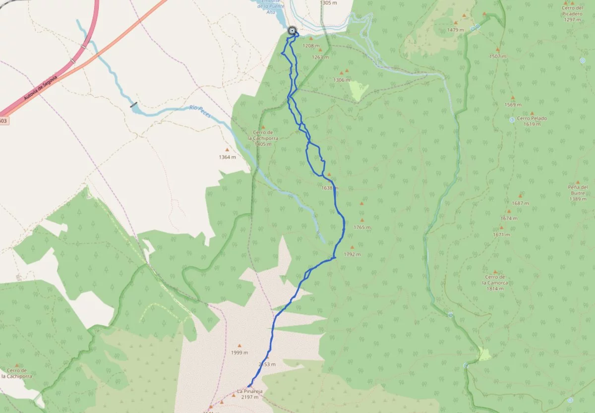 Senderismo - Guadarrama. Ruta a la Pinareja por la cara norte Plano de la ruta