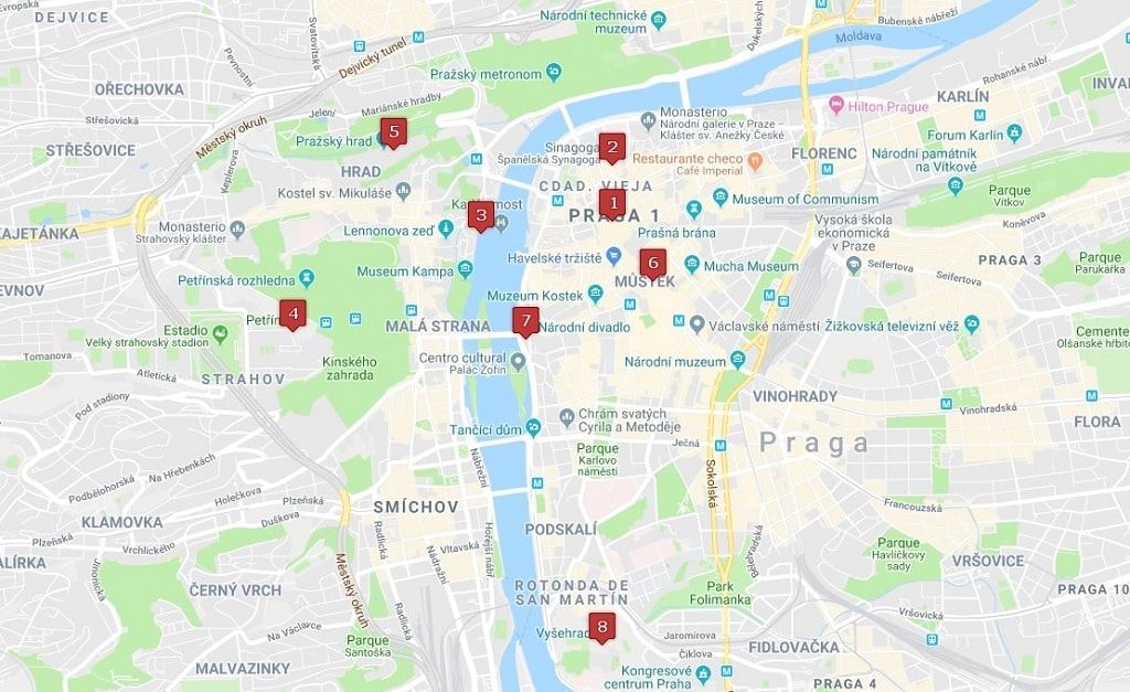 Mapa de Praga