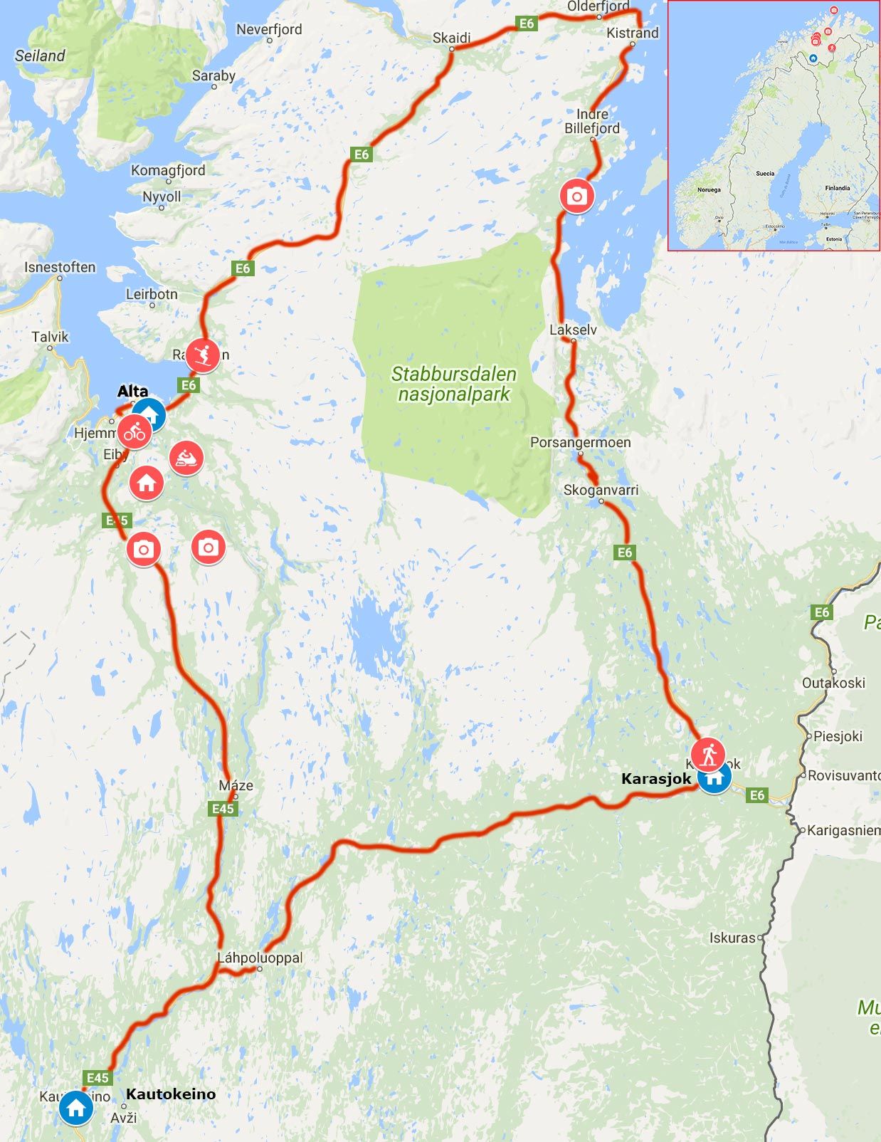 Ruta por la Laponia Noruega desde Alta (Finnmark)